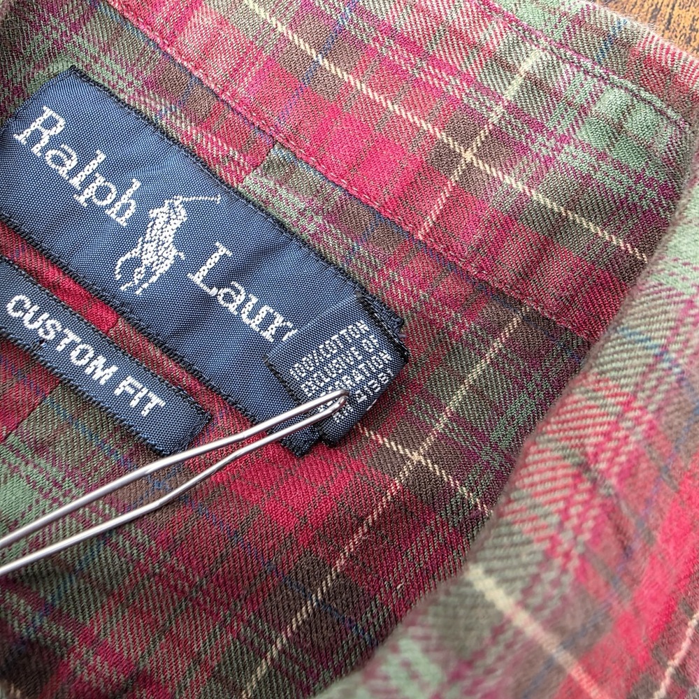 Polo Ralph Lauren Men's Long Sleeve Button Down Red Green Tartan Plaid Men's M - Picture 5 of 8